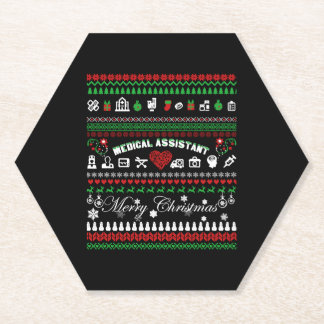 Medisch assistent kerstShirt Kartonnen Onderzetters