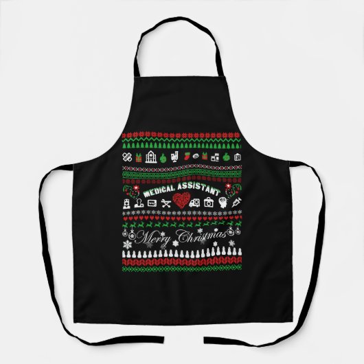 Medisch assistent kerstShirt Schort (Voorkant)