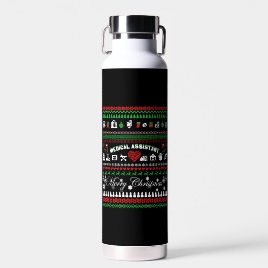 Medisch assistent kerstShirt Waterfles (Voorkant)