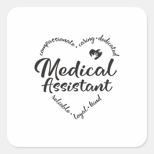 Medisch assistent, MA medisch Vierkante Sticker (Voorkant)