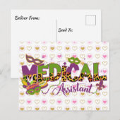 Medisch assistent - Mardi Gras Briefkaart (Voorkant / Achterkant)