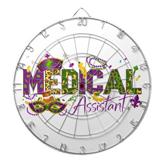 Medisch assistent - Mardi Gras Dartbord (Voorkant)