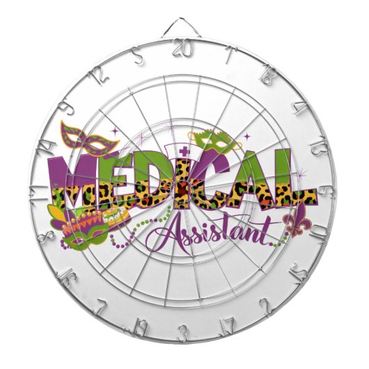 Medisch assistent - Mardi Gras Dartbord (Voorkant)