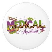 Medisch assistent - Mardi Gras Keramische Knop (Voorkant)