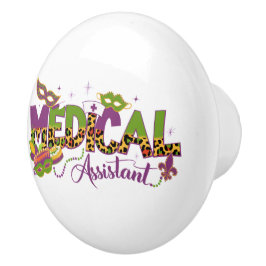 Medisch assistent - Mardi Gras Keramische Knop