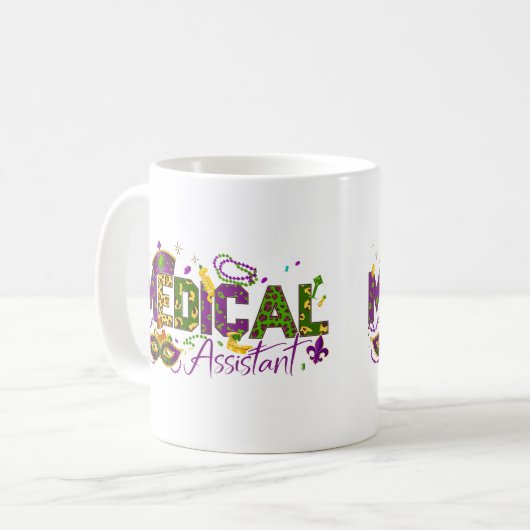 Medisch assistent - Mardi Gras Koffiemok (Voorkant links)