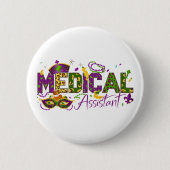 Medisch assistent - Mardi Gras Ronde Button 5,7 Cm (Voorkant)