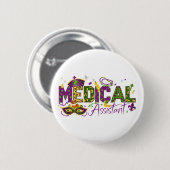 Medisch assistent - Mardi Gras Ronde Button 5,7 Cm (Voorkant /achterkant)
