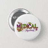 Medisch assistent - Mardi Gras Ronde Button 5,7 Cm (Voorkant /achterkant)