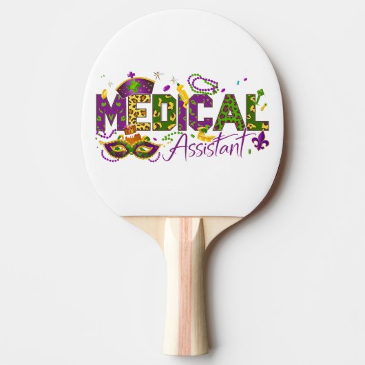 Medisch assistent - Mardi Gras Tafeltennisbatje (Voorkant)