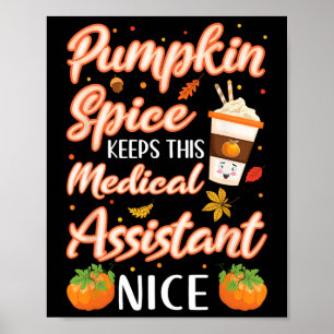 Medisch assistent pompoen kruid latte herfst Herfs Poster