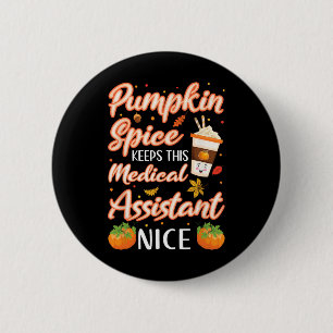 Medisch assistent pompoen kruid latte herfst Herfs Ronde Button 5,7 Cm