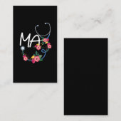 Medisch assistent Stethoscoop Floral Wreath Visitekaartje (Voorkant / Achterkant)