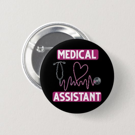 Medisch assistent Stethoscoop verpleegster Ronde Button 5,7 Cm (Voorkant /achterkant)