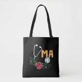 Medisch assistent Stethoscoop Waterverf Flower Nu Tote Bag (Voorkant)