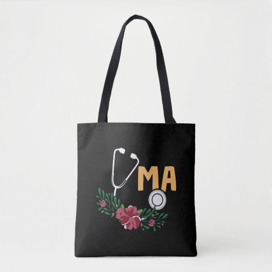 Medisch assistent Stethoscoop Waterverf Flower Nu Tote Bag (Voorkant)