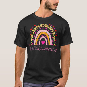 Medisch assistent verpleegkundige Leopard Rainbow  T-shirt