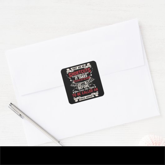 Medisch assistent vierkante sticker (Envelop)