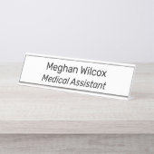 Medisch assistent wit bureau naambordje (Voorkant)