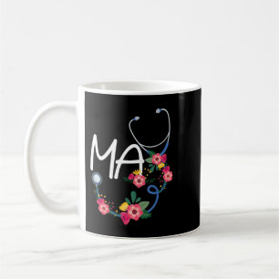 Medisch assistent ziekenhuis Stethoscoop Floral Wr Koffiemok