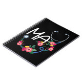 Medisch assistent ziekenhuis Stethoscoop Floral Wr Notitieboek (Linkerzijde)