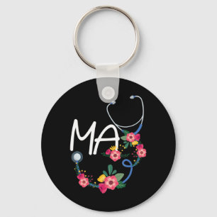 Medisch assistent ziekenhuis Stethoscoop Floral Wr Sleutelhanger