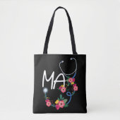 Medisch assistent ziekenhuis Stethoscoop Floral Wr Tote Bag (Voorkant)