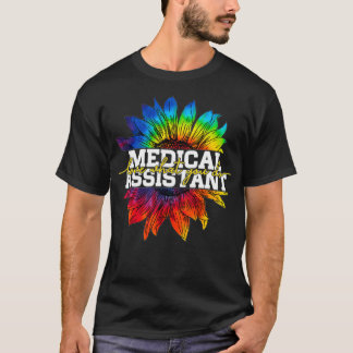 Medisch assistent zonnebloem tiedye klassieker t-shirt
