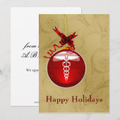 medisch beroepsbeoefenaar caduceus sign Holiday Ka Feestdagenkaart (Voorkant / Achterkant)