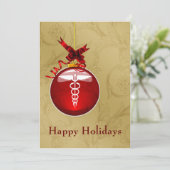 medisch beroepsbeoefenaar caduceus sign Holiday Ka Feestdagenkaart (Staand voorkant)