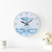 Medisch Blauw Hermes Rod Caduceus Water Ripples Grote Klok (Huis)