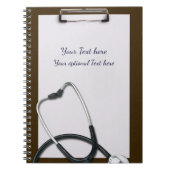 Medisch bruin klembord met stethoscoop notitieboek (Voorkant)