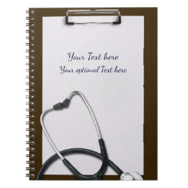 Medisch bruin klembord met stethoscoop notitieboek