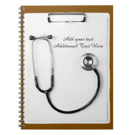 Medisch bruin stethoscoop logo klembord notitieboek