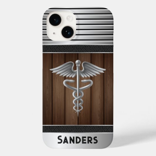 Medisch Caduceus arts gepersonaliseerd Case-Mate iPhone Case (Achterkant)