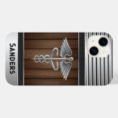 Medisch Caduceus arts gepersonaliseerd Case-Mate iPhone Case (Achterkant (horizontaal))