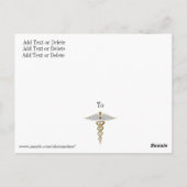 Medisch - Caduceus - Briefkaart - SRF (Achterkant)