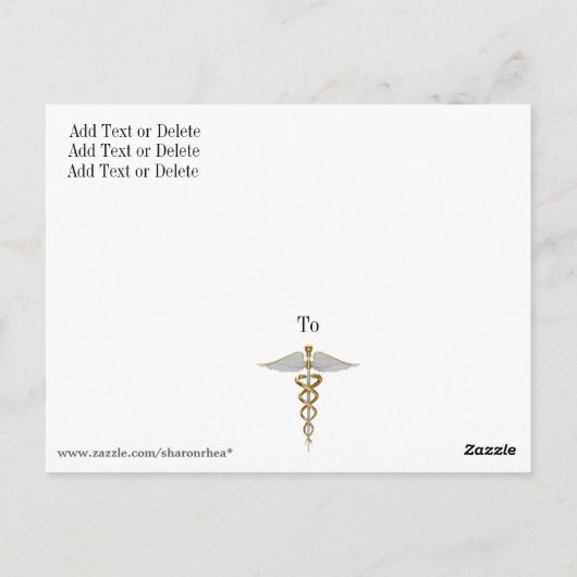 Medisch - Caduceus - Briefkaart - SRF (Achterkant)