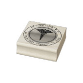 Medisch Caduceus Embleem Rond Retouradres Rubberstempel (Stempel)