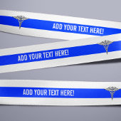 Medisch Caduceus Symbool Aangepaste tekst Blauwe s Grosgrain Lint