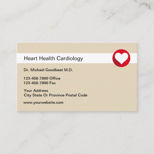 Medisch cardioloog hart gezondheid Visitekaartjes (Voorkant)