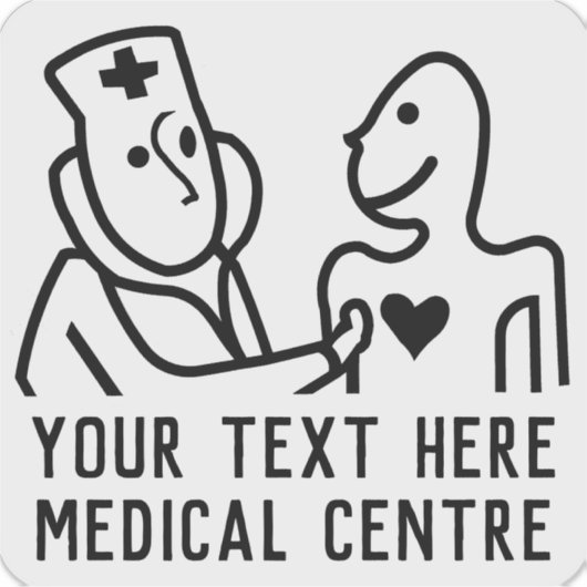 Medisch Centrum Hart Gezondheidsthema Sticker (Voorkant)