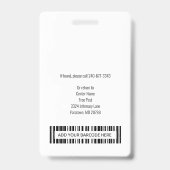 Medisch Centrum Verpleegster Foto ID Badge (Achterkant)