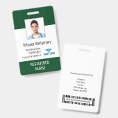 Medisch Centrum Verpleegster Foto ID Badge (Voor- en achterkant)