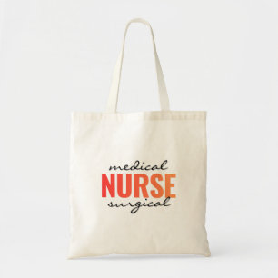Medisch-chirurgische verpleegkundige moderne typog tote bag