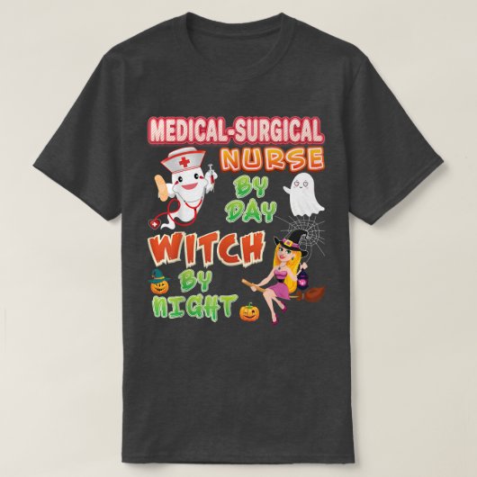 Medisch-chirurgische verpleegkundige overdag met h t-shirt (Design voorkant)