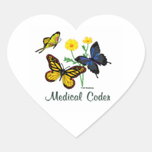 Medisch-coderende boter hart sticker