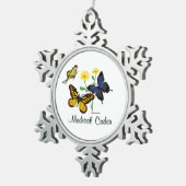 Medisch-coderende boter tin sneeuwvlok ornament (Rechts)