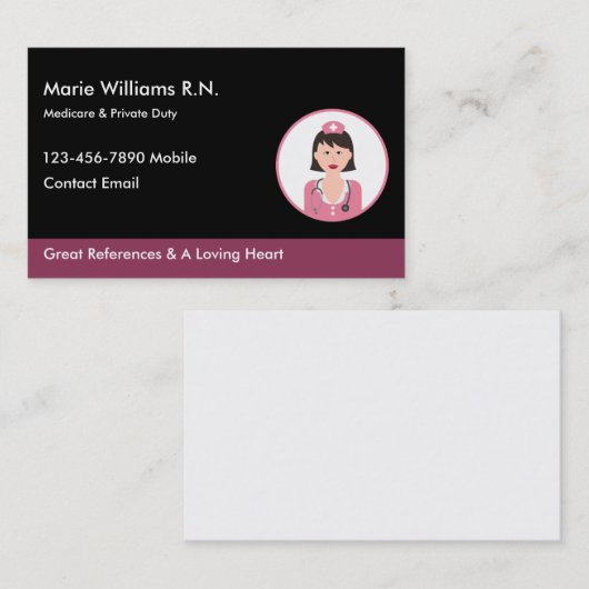 Medisch deskundige geregistreerde verpleegkundige visitekaartje (Voorkant / Achterkant)