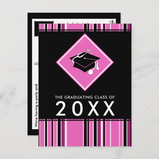 medisch diploma afstuderen uitnodiging briefkaart (Voorkant / Achterkant)